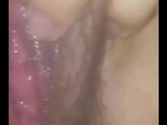 Wife playing with sloppy wet pussy and clit please comment