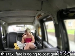 Chubby sexy Blonde group-fucked n a taxi-cub