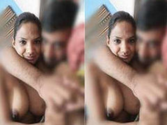 Today Exclusive-Desi Cheating Paki Wife Showing The brush Boobs and Messy Pussy to Lover