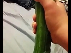 Big cucumber up pussyhole thinking my paki blarney